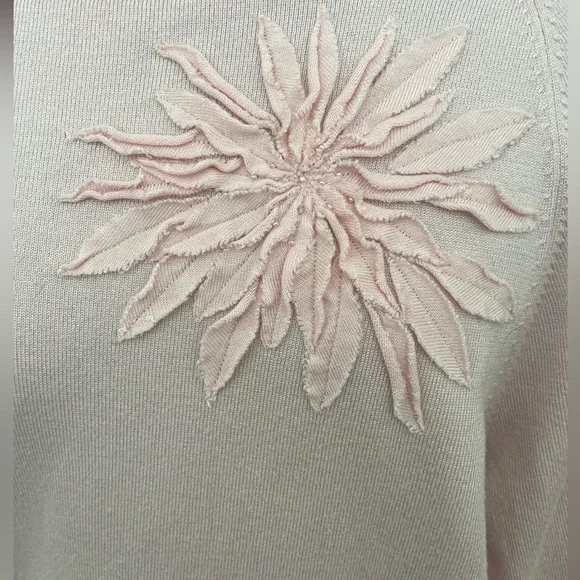 Pink Lane Bryant Sweater with flower on right shoulder - Picture 2 of 3